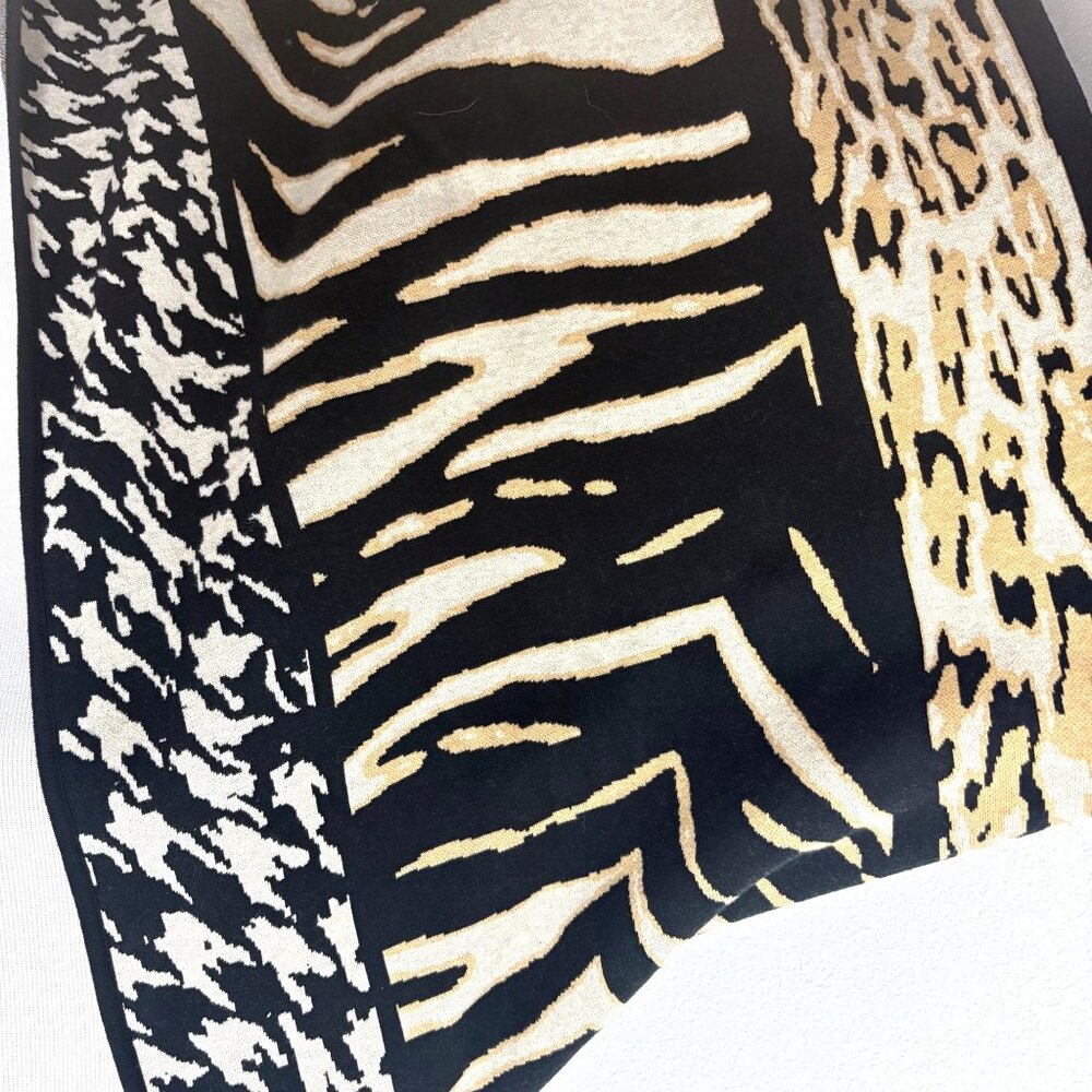 Chicos Zebra Print Open Poncho Wrap Os Cotton Bla… - image 7
